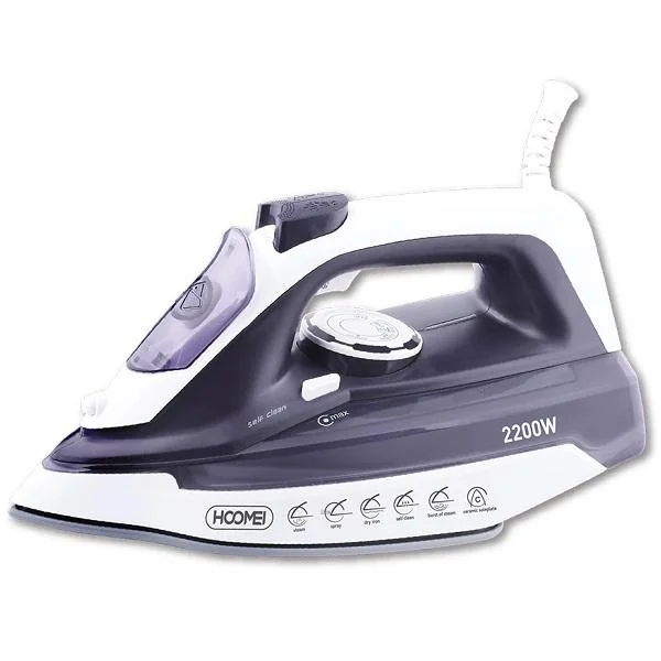 Φωτογραφία προϊόντος: OEM Σίδερο Ατμού 2200W 280ml με Συνεχόμενη Παροχή 25gr/min και Κεραμική Πλάκα Hoomei HM-3880 Μωβ
