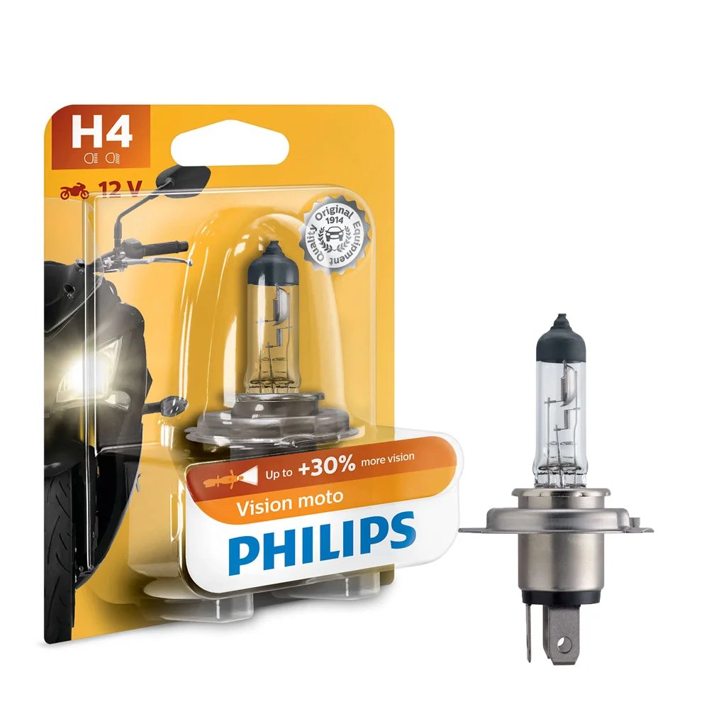 Φωτογραφία προϊόντος: PHILIPS H4 12V 60/55W P43t MotoVision +30% ΠΕΡΙΣΣΟΤΕΡΟ ΦΩΣ 12342PRBW 1τμχ
