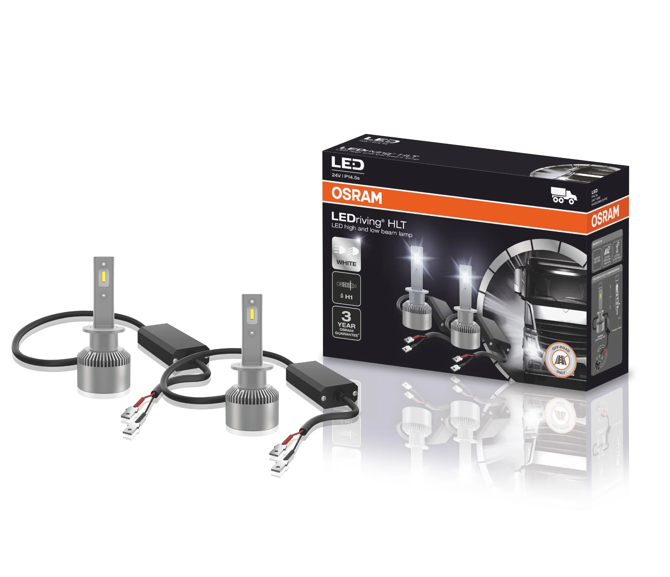 Φωτογραφία προϊόντος: OSRAM LEDriving® HLT H1 24V 12W P14.5s 6000K Cool White NO ECE (64155DWS) 2τμχ