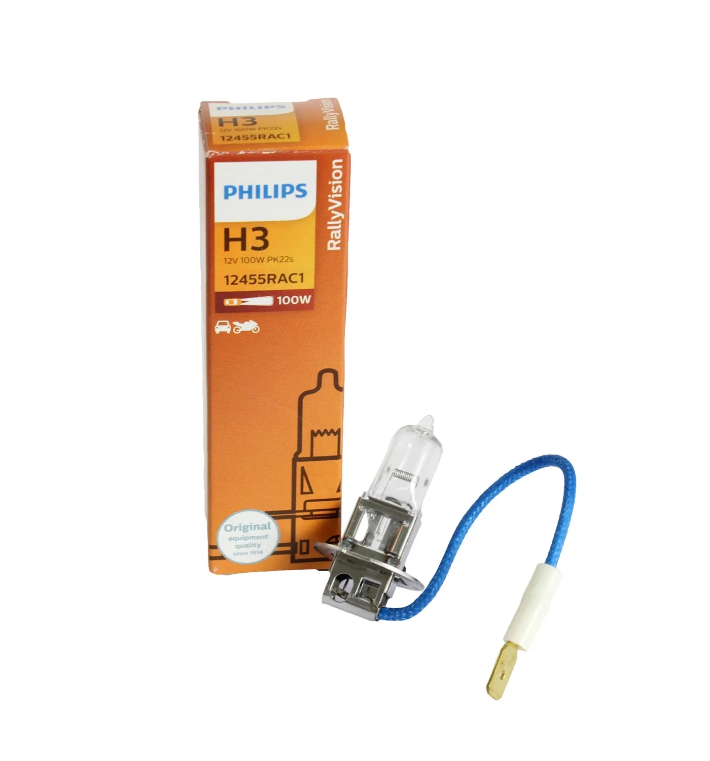 Φωτογραφία προϊόντος: PHILIPS H3 12V 100W PK22s Rally (12455RAC1) 1τμχ