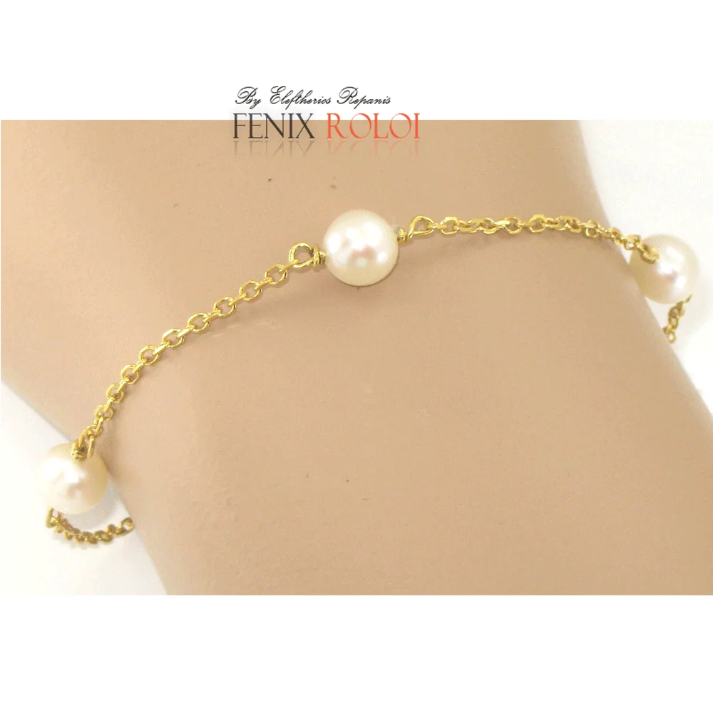 Φωτογραφία προϊόντος: fenixjewelry Χρυσo Γυναικειo Βραχιολι Μαργαριταρι 14κ XΓΒ02