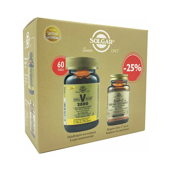 Φωτογραφία προϊόντος: SOLGAR Promo Formula VM-2000 Φόρμουλα Βιταμινών (60 δισκία) + Ester-C Plus 1000mg (30 δισκία)