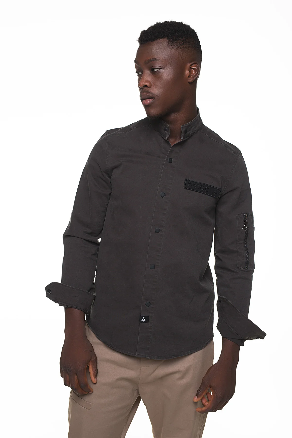 Φωτογραφία προϊόντος: Κhaki jacket with buttons and zipper on the sleeve