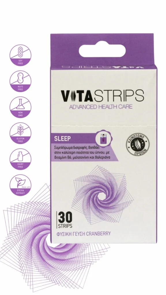 Φωτογραφία προϊόντος: Vitastrips Sleep Συμπλήρωμα Διατροφής για την Καταπολέμηση της Αϋπνίας, 30 Λεπτά Φυλλαράκια