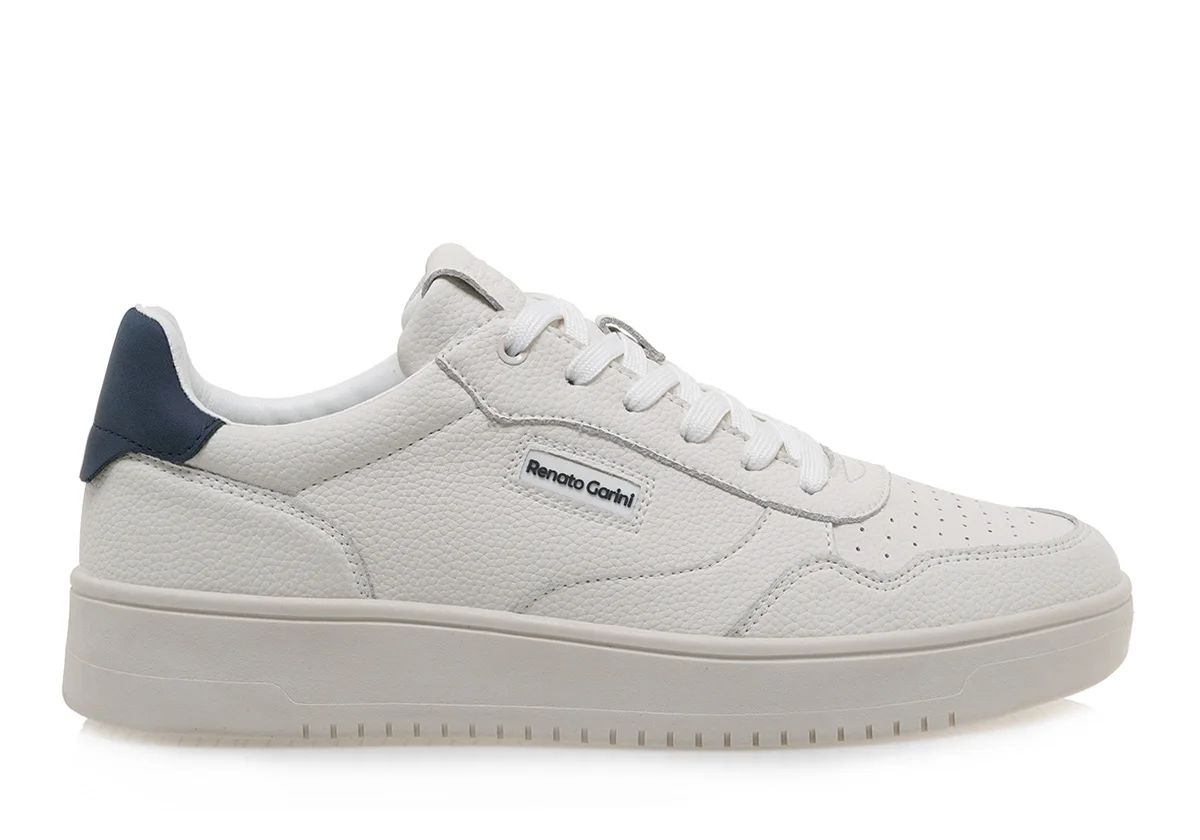 Φωτογραφία προϊόντος: ΑΝΔΡΙΚΑ SNEAKERS RENATO GARINI OFF WHITE ΔΕΡΜΑ ΜΠΛΕ 25Q-273