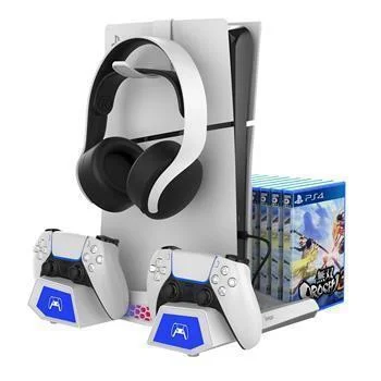 Φωτογραφία προϊόντος: iPega P5S023 Multifunctional Charging RGB Stand with Cooling for PS5/PS5 Slim White