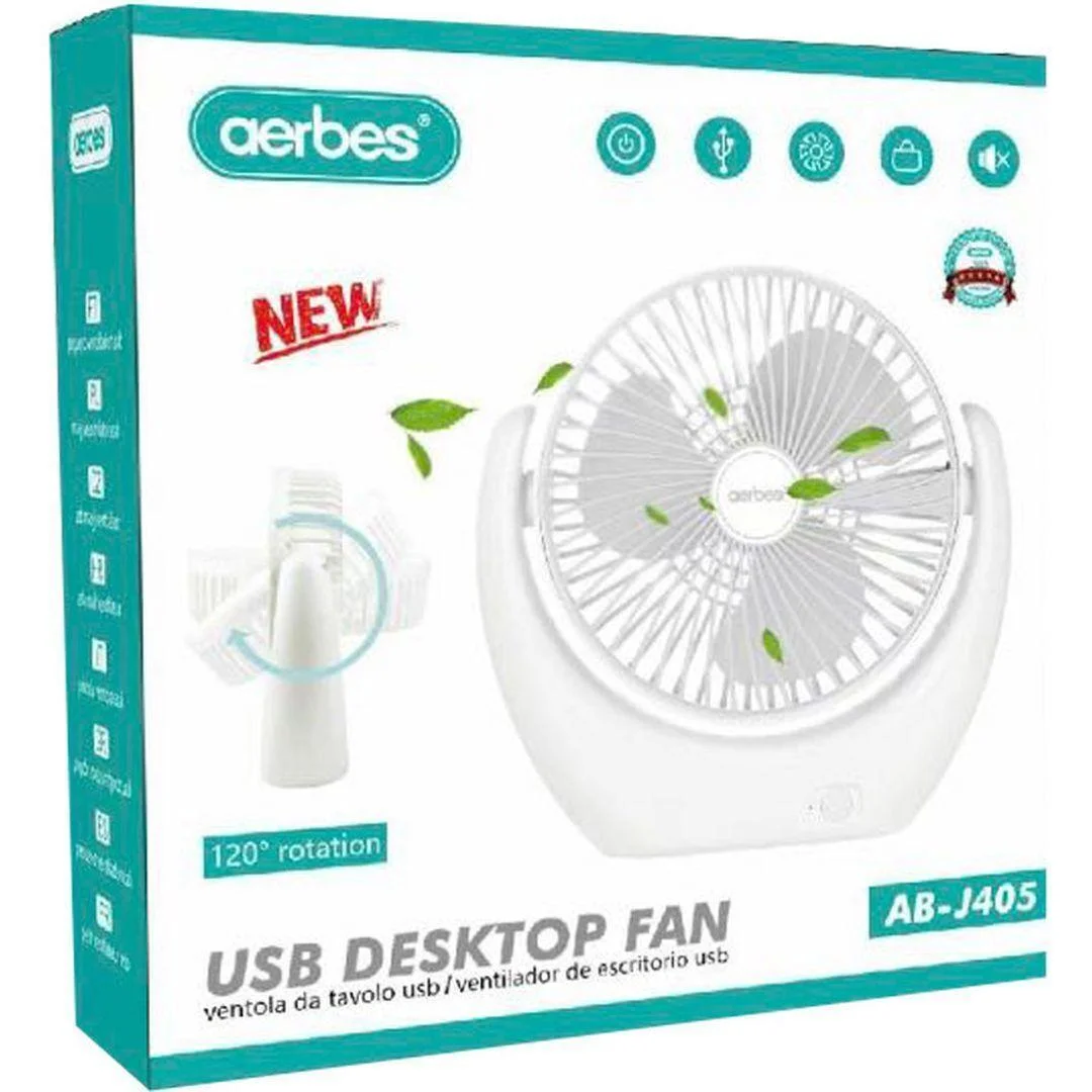 Φωτογραφία προϊόντος: Aerbes Ανεμιστηράκι USB Λευκό AB-J405