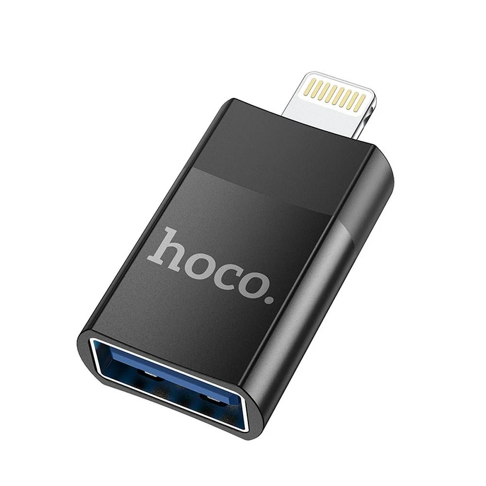 Φωτογραφία προϊόντος: . HOCO adaptor OTG from USB A (female) to Lightning 8-pin UA17 black