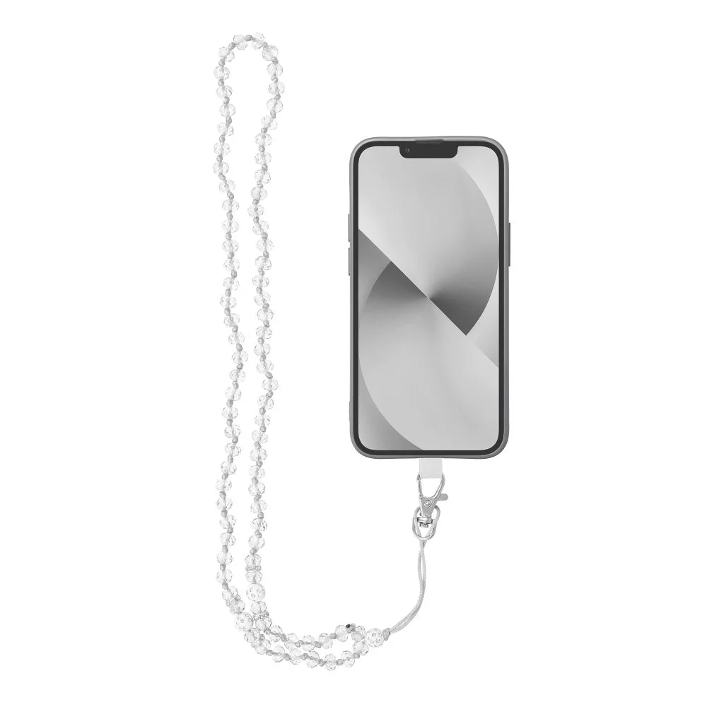 Φωτογραφία προϊόντος: . CRYSTAL DIAMOND pendant for the phone / cord length 74cm (37cm in the loop) / on neck - white