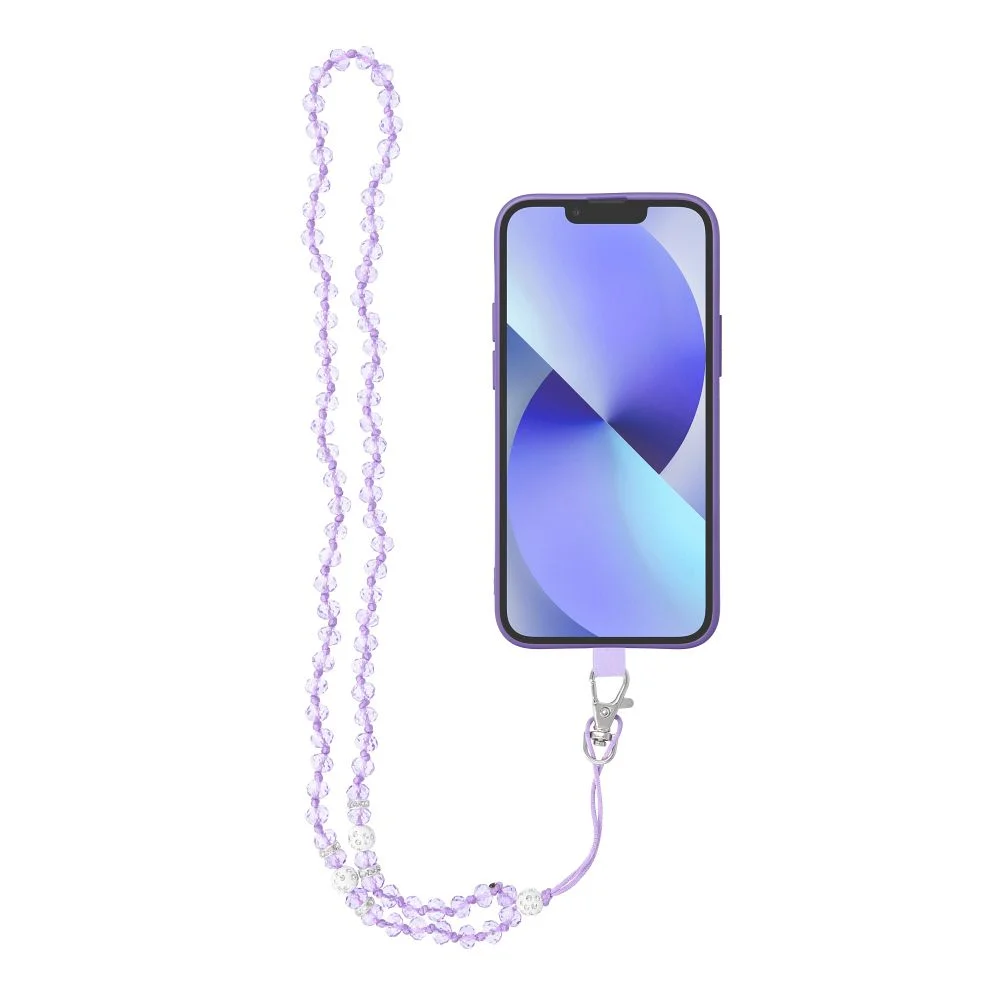 Φωτογραφία προϊόντος: CRYSTAL DIAMOND pendant for the phone / cord length 74cm (37cm in the loop) / on neck - purple