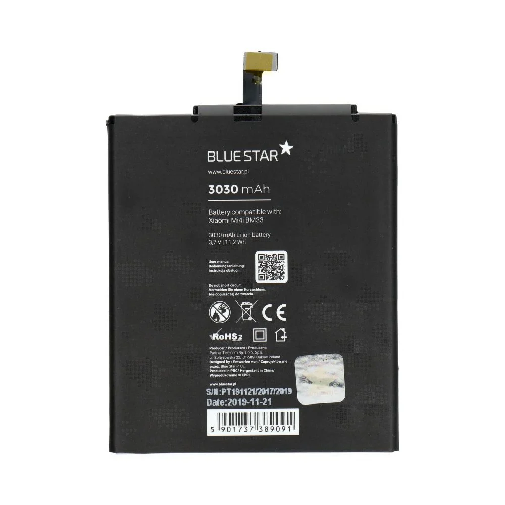 Φωτογραφία προϊόντος: Battery for Xiaomi Mi4i (BM33) 3030 mAh Li-Ion Blue Star