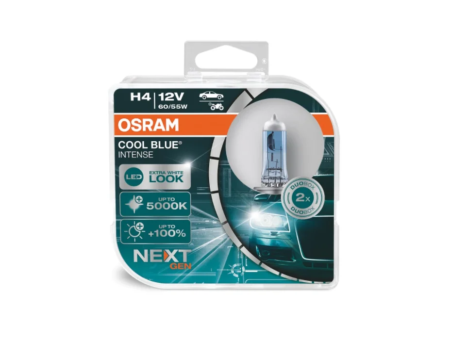 Φωτογραφία προϊόντος: Λάμπα αλογόνου H4 - Osram COOL BLUE INTENSE NEXT GEN - 2 τμχ. καρτέλα