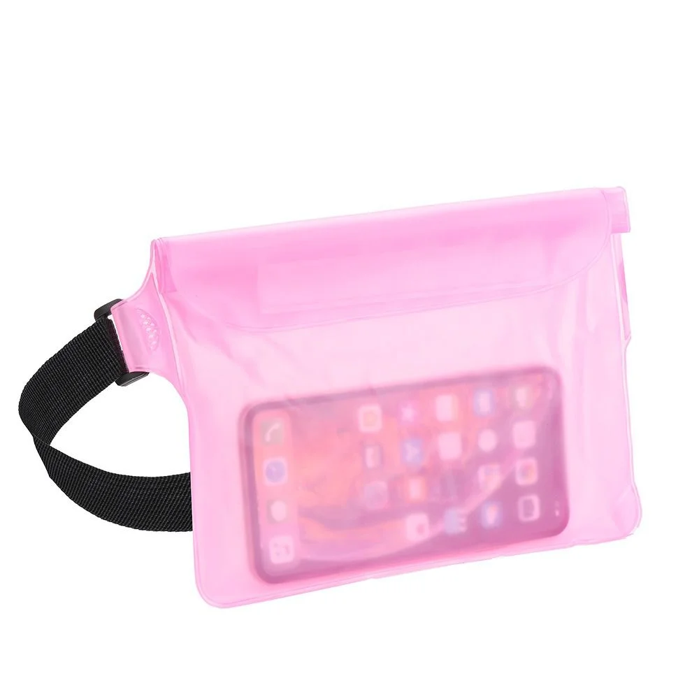 Φωτογραφία προϊόντος: Waterproof bag for mobile phone with belt clip - rose
