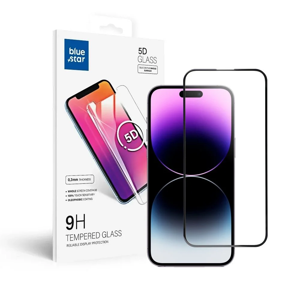 Φωτογραφία προϊόντος: . Tempered Glass Blue Star - Apple Iphone 14 Pro Max 5D Full Cover black 5903396163548