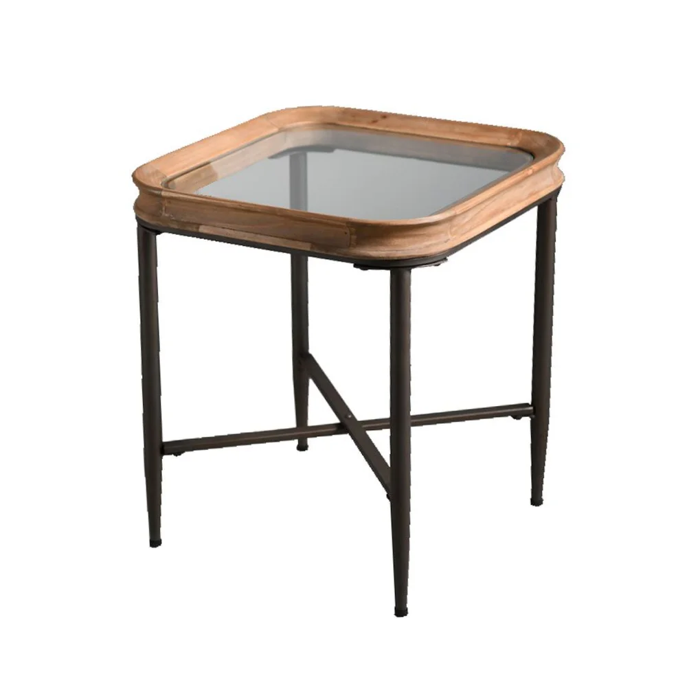 Φωτογραφία προϊόντος: LIBERTA MARAIS SIDE TABLE ΦΥΣΙΚΟ ΜΑΥΡΟ 45x45x51.5