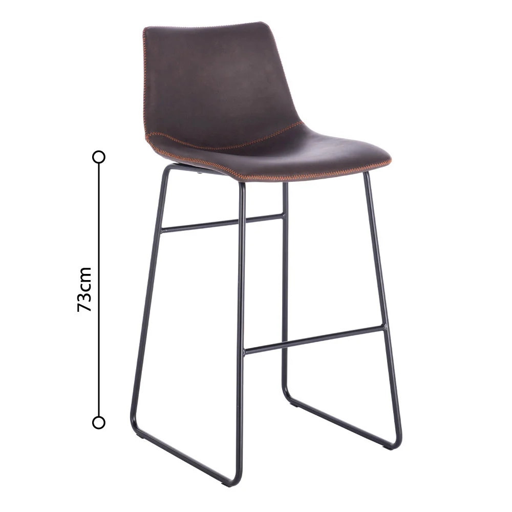Φωτογραφία προϊόντος: LIBERTA NUEVO XL ΣΚΑΜΠΟ BAR ΚΑΦΕ ANTIQUE WASHED ΜΑΥΡΟ 47x57x100