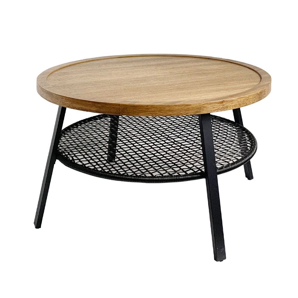 Φωτογραφία προϊόντος: LIBERTA FILET COFFEE TABLE ΦΥΣΙΚΟ ΜΑΥΡΟ 75x75x43