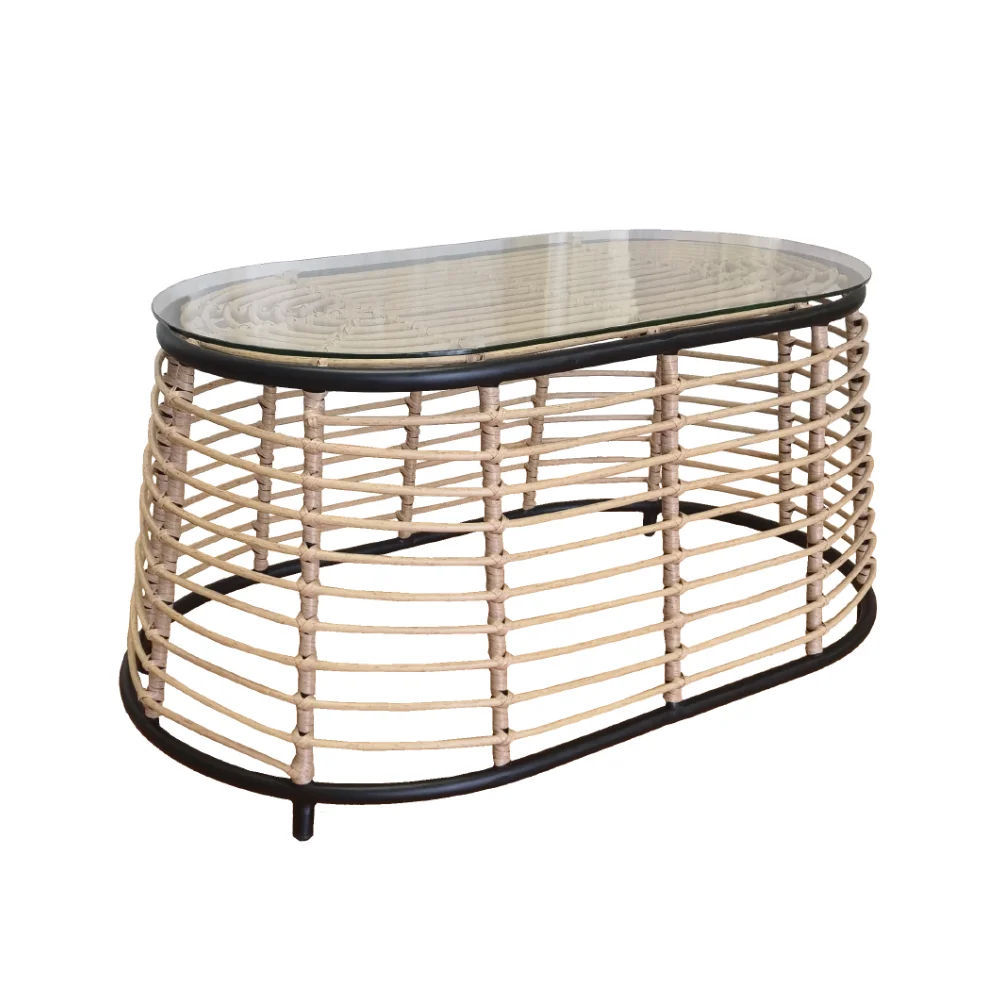 Φωτογραφία προϊόντος: LIBERTA LOOM COFFEE TABLE ΦΥΣΙΚΟ ΜΑΥΡΟ 95x55x45