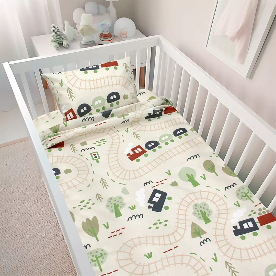 Φωτογραφία προϊόντος: LINO BEBE ΣΕΤ ΣΕΝΤΟΝΙΑ FOREST EXPRESS GREEN 120X180 Green Κούνιας