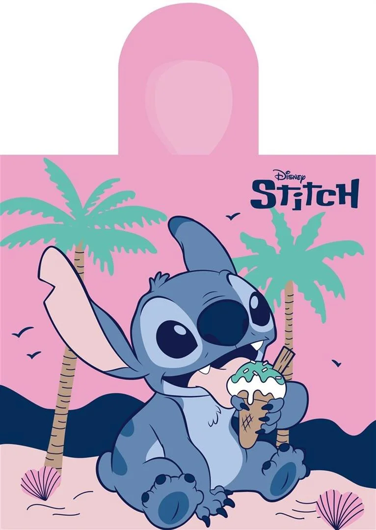 Φωτογραφία προϊόντος: Πόντσο Θαλάσσης Quick Dry Disney Home Lilo & Stitch 195 50X100 Baby Pink 100% Microfiber