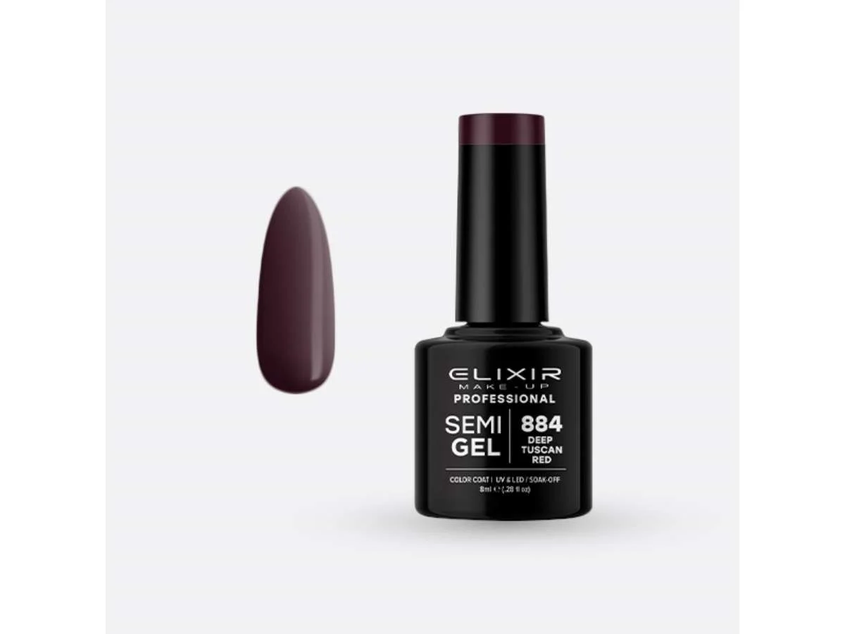 Φωτογραφία προϊόντος: Ημιμόνιμο Βερνίκι Elixir Semi Gel 884 Deep Tuscan Red 8ml