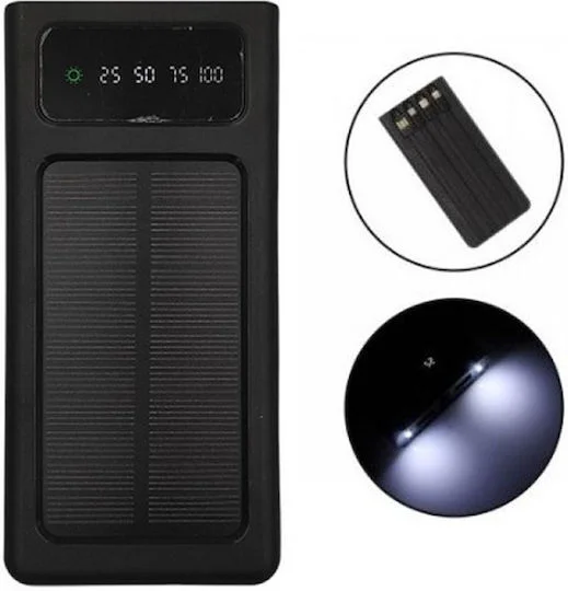 Φωτογραφία προϊόντος: K-A12 Ηλιακό Power Bank 30000mAh με 2 Θύρες USB-A Μαύρο