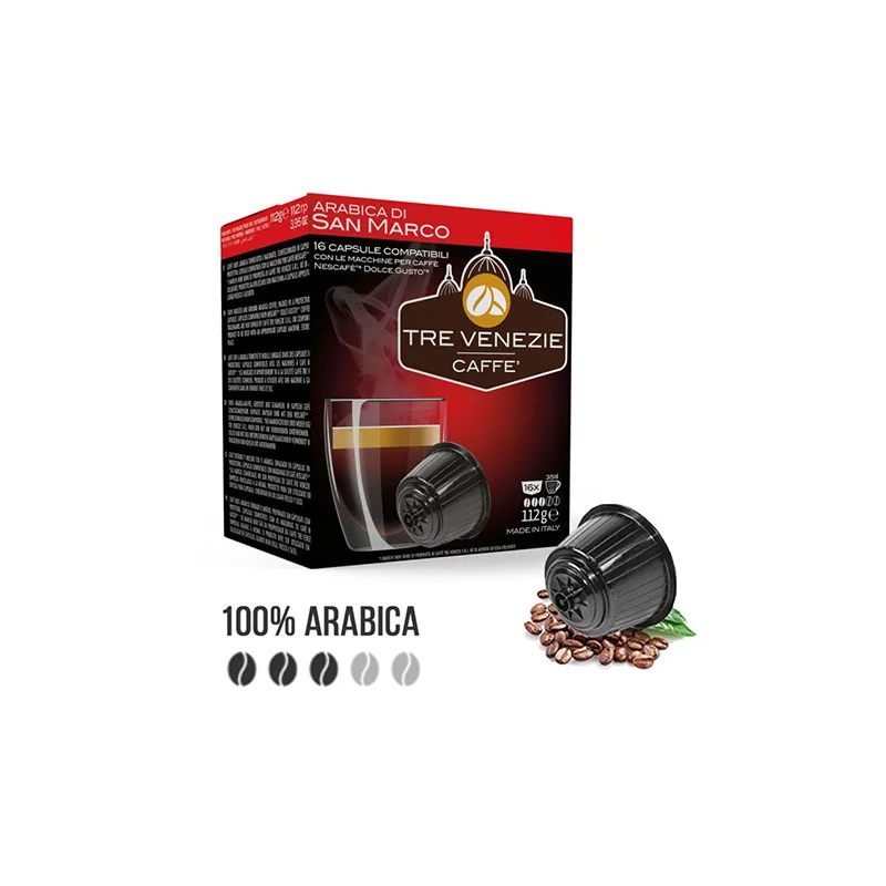 Φωτογραφία προϊόντος: Tre Venezie Arabica Di San Marco συμβατές κάψουλες Dolce Gusto - 16 τεμ.