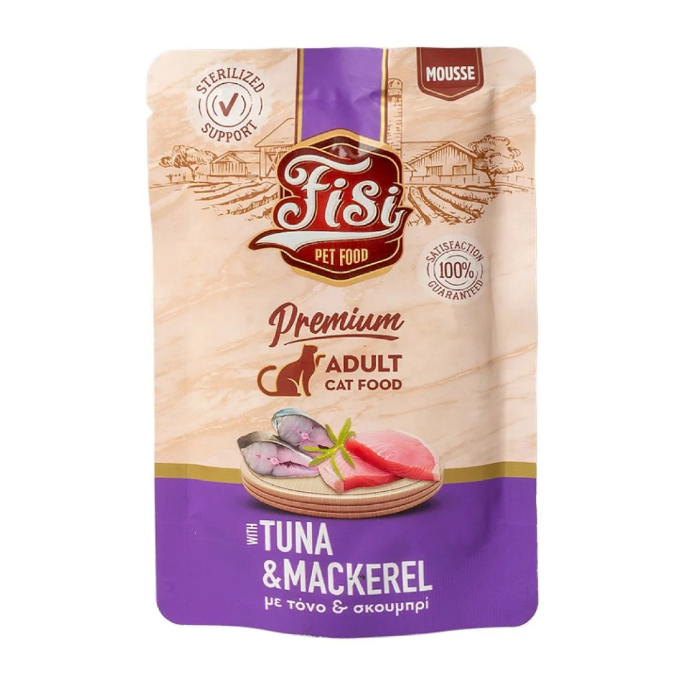 Φωτογραφία προϊόντος: Fisi Pure Meat Cat Adult Mousse Τόνος + Σκουμπρί 80gr