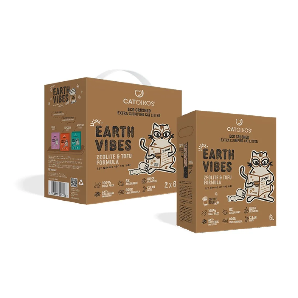 Φωτογραφία προϊόντος: Αμμος Γάτας Catoikos Earth Vibes Tofu + Zeolite Coffee Scent 12lt