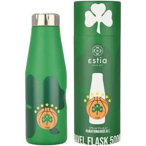 Φωτογραφία προϊόντος: Estia Travel Flask Μπουκάλι Θερμός Ανοξείδωτο BPA Free Panathinaikos BC 500ml 00-27193