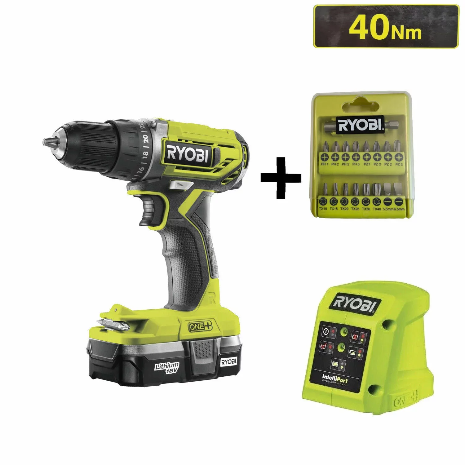 Φωτογραφία προϊόντος: RYOBI 5133003823 ΚΡΟΥΣΤΙΚΟ ΔΡΑΠΑΝΟΚΑΤΣΑΒΙΔΟ 18V R18002-113G 1×1.3 Ah Li-ion
