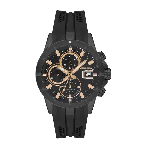 Φωτογραφία προϊόντος: Quantum Hunter, Men's Watch, Black Silicone Strap HNG893.851