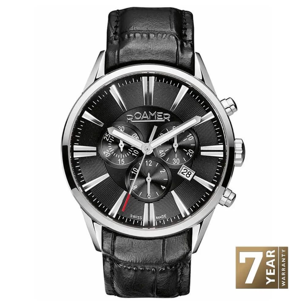 Φωτογραφία προϊόντος: Roamer Superior Chrono, Men's Watch, Black Leather Strap 508837-41-55-05