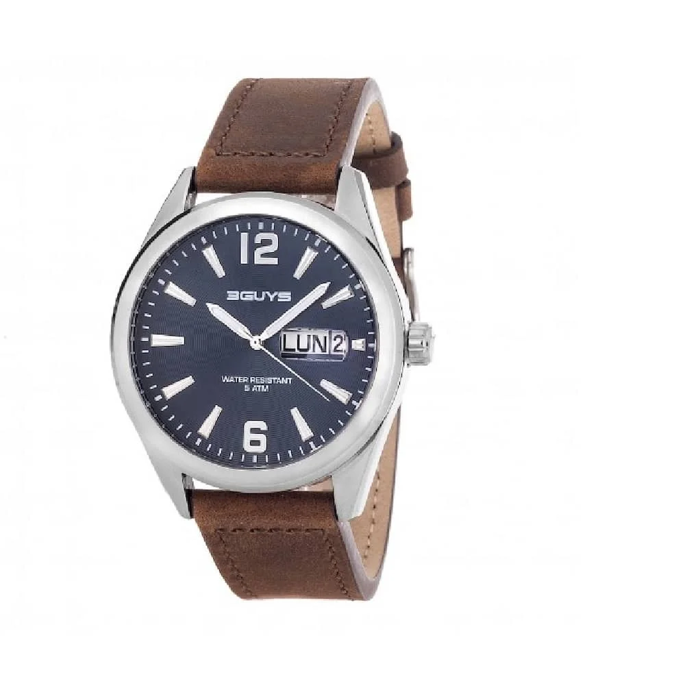 Φωτογραφία προϊόντος: 3Guys Men's Watch Brown Leather Strap 3G76004