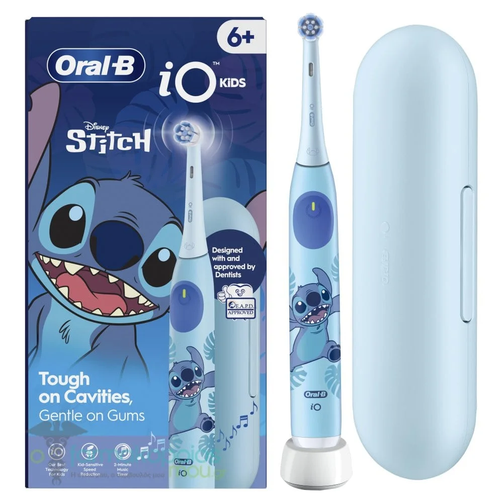 Φωτογραφία προϊόντος: Oral-B iO Disney Stitch Επαναφορτιζόμενη Ηλεκτρική Οδοντόβουρτσα, 1τεμ, Κεφαλή Οδοντόβουρτσας, 1τεμ + Θήκη Ταξιδίου, 1τεμ από 6+ ετών, 1σετ