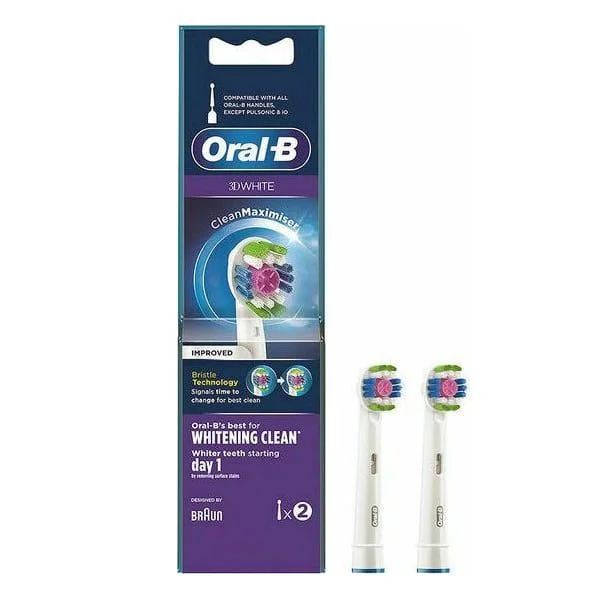 Φωτογραφία προϊόντος: Oral-B 3D White CleanMaximiser Ανταλλακτικές Κεφαλές Βουρτσίσματος 2 τμχ