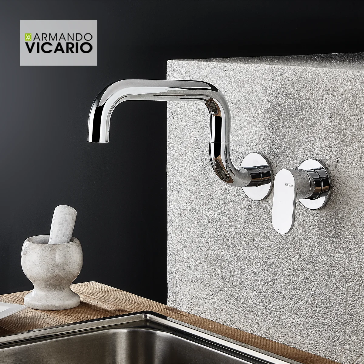 Φωτογραφία προϊόντος: ARMANDO VICARIO LAUNDRY 400747-100 ΧΡΩΜΙΟ ΜΠΑΤΑΡΙΑ ΚΟΥΖΙΝΑΣ ΤΟΙΧΟΥ