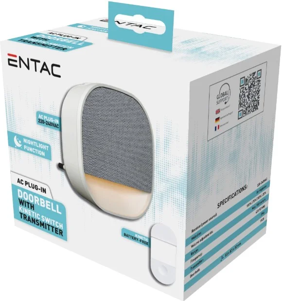 Φωτογραφία προϊόντος: Entac Κουδούνι AC Plug-in, με φως νυκτός και Κινητικό Διακόπτη