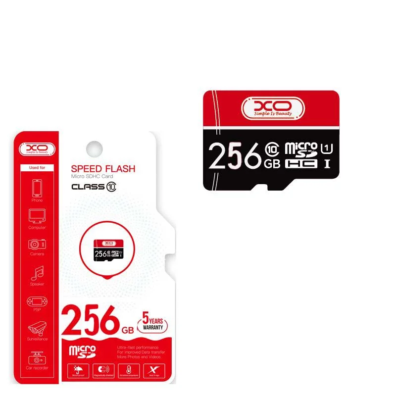 Φωτογραφία προϊόντος: XO 256GB Κάρτα Μνήμης CL10 Micro SD