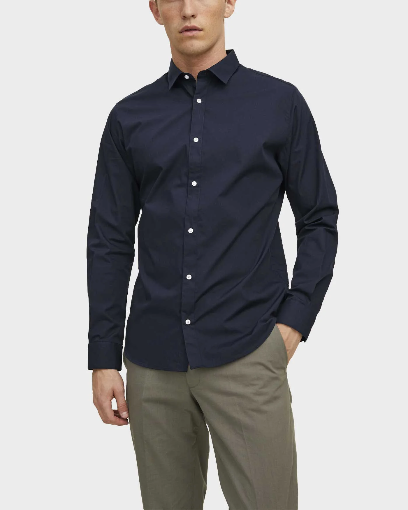 Φωτογραφία προϊόντος: JACK & JONES ΑΝΔΡΙΚΟ ΠΟΥΚΑΜΙΣΟ ΣΤΕΝΗ ΓΡΑΜΜΗ - 12187222 ΜΠΛΕ