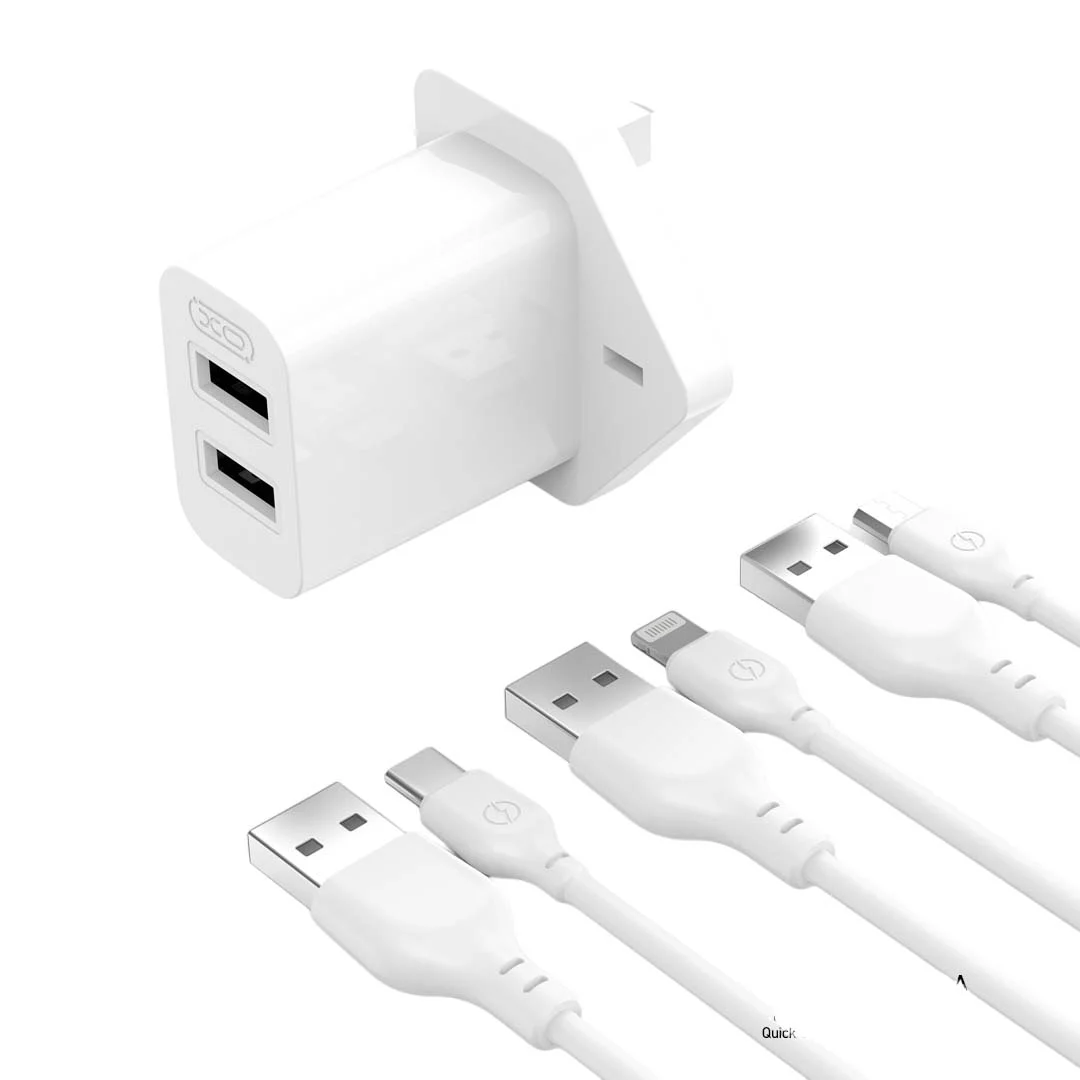 Φωτογραφία προϊόντος: XO L109 (UK) Dual USB-A 2.4A Charger with Micro cable