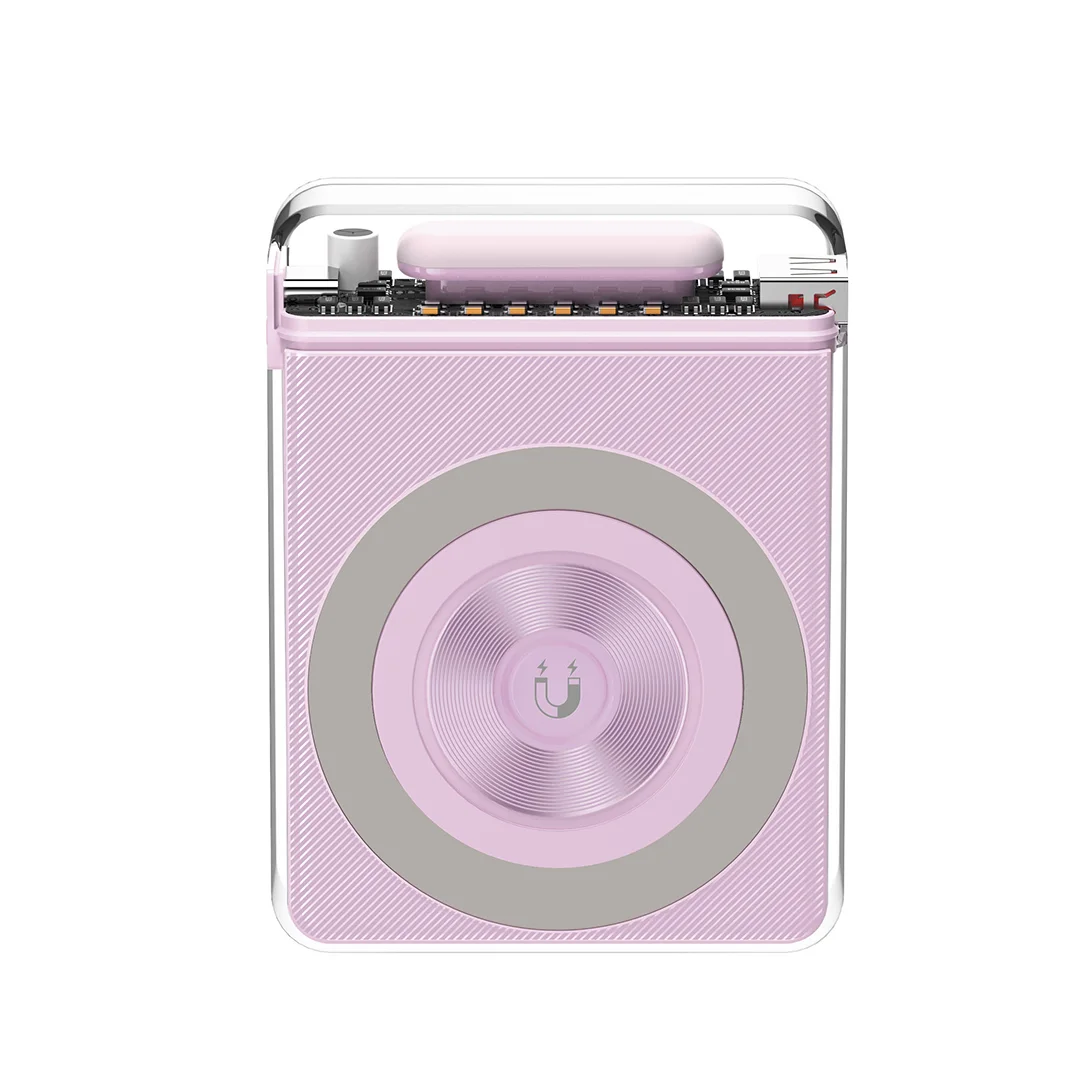 Φωτογραφία προϊόντος: XO PR226 Mini Transparent Light Display Magnetic Absorption Fast Charging 10000mAh (Purple)