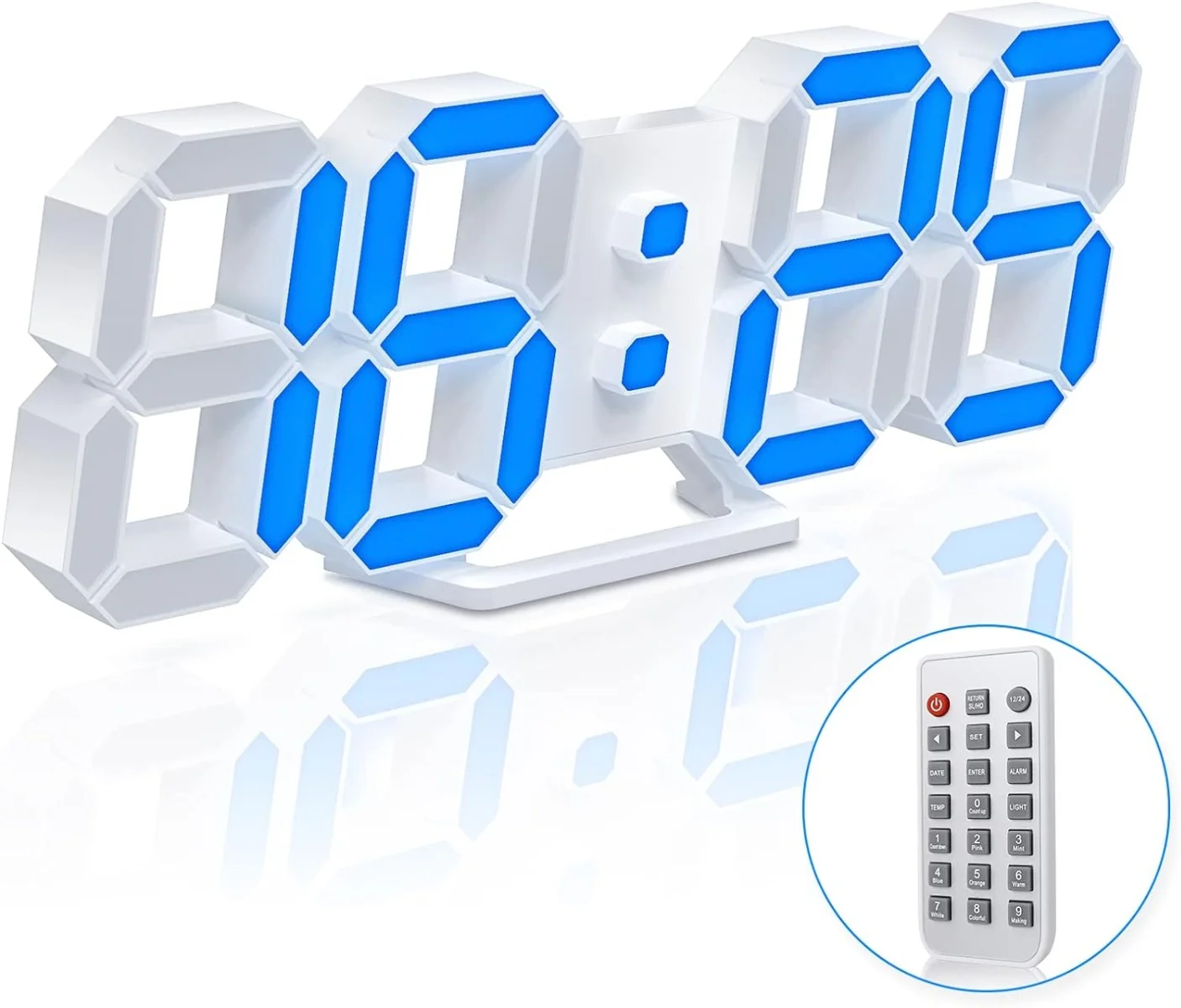 Φωτογραφία προϊόντος: EDUP EH-LED1319 3D LED Wall Clock 9.5 Remote Control Digital Nightlight