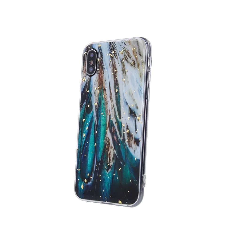 Φωτογραφία προϊόντος: Gold Glam case for iPhone 12 / 12 Pro 6,1" feathers