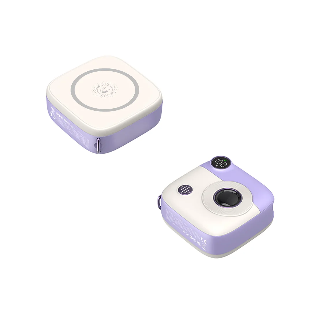 Φωτογραφία προϊόντος: XO PR223 mini camera digital display fast charging power bank 10000mAh (Purple + White)