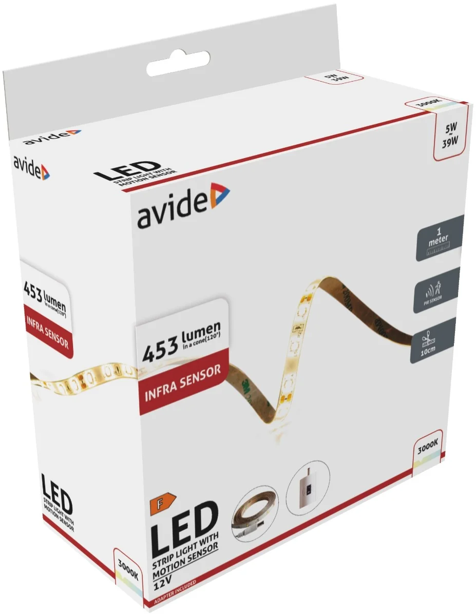 Φωτογραφία προϊόντος: Avide LED Ταινία Blister με Αισθητήρα Υπερύθρων 12V 1m 5W 3000K