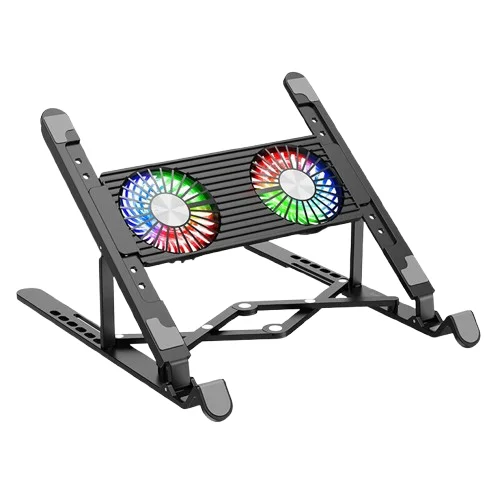 Φωτογραφία προϊόντος: Laptop Cooler Hoco DH17 Μαύρο με Φωτισμό και 2 Ανεμιστηράκια για Φορητούς Υπολογιστές έως 17.3"