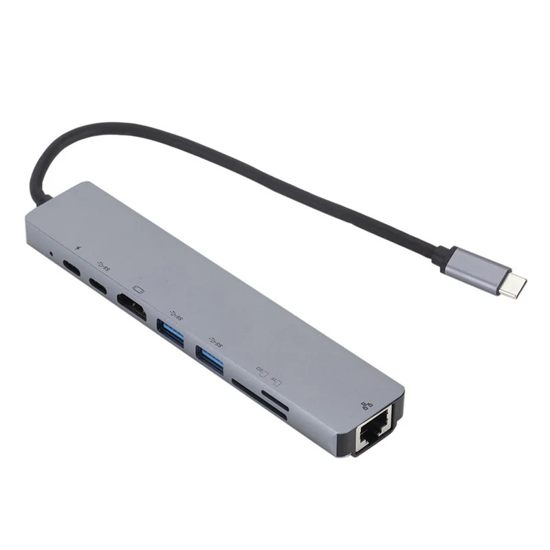 Φωτογραφία προϊόντος: ATC Μετατροπέας 8in1 USB C hubRJ45 HDMI USBx2 SD TF PDx2