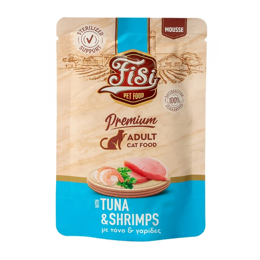Φωτογραφία προϊόντος: Fisi Pure Meat Cat Adult Mousse Τόνος + Γαρίδες 80gr