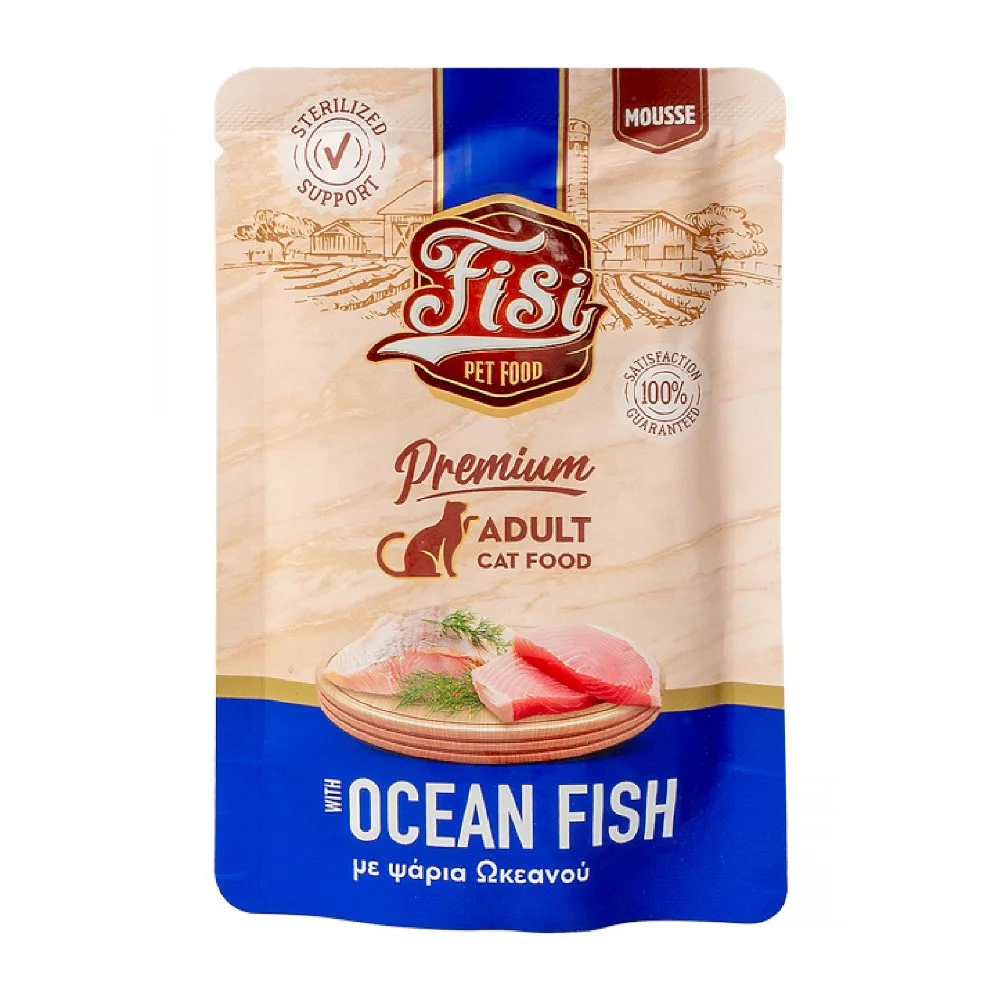 Φωτογραφία προϊόντος: Fisi Pure Meat Cat Adult Mousse Ψάρια Ωκεανού 80gr